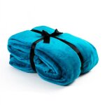 Couverture confortable de vie 220x240cm couverture en flanelle couvre - lit xxl aqua
