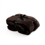 Couverture confortable de vie 220x240cm couverture en flanelle couvre - lit xxl marron