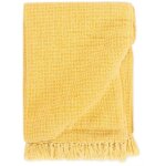 Couverture en coton 125 x 150 cm jaune moutarde vidaxl