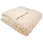 Couverture double - domiva - ultra douce et chaude - 75 x 100 cm - creme