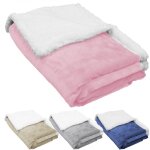 Couverture, plaid polaire pour enfant 75 x 100 cm en flanelle et sherpa ultra doux - rose - monsieur ...