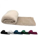 Couverture, plaid polaire, jet� de canap� 150 x 200 cm en flanelle ultra doux - beige - vivezen