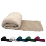 Couverture, plaid polaire, jet� de canap� 220 x 240 cm en flanelle ultra doux - beige - vivezen