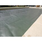 Edenea - couverture solaire piscine gris silver - rectangle - 8 x 4 m - 350 microns - ?illets offerts ...