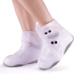 Couvre chaussures imperm�ables r�utilisables (43 45, blanc court), couvre chaussures de pluie moto, pluie, ...