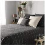 Douceur d'int�rieur - couvre - lit en coton tiss� - 180 x 220 cm - fileo - gris - livraison gratuite