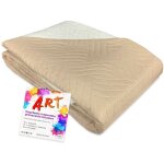 Couvre - lit matelass art couleur unie bicolore 1 place beige