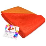 Couvre - lit matelass� art couleur unie bicolore 2 places orange