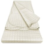 Couvre - lit matelass� de couleur solide de venise lit double 2 places beige