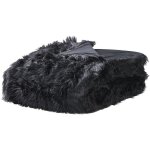 Couvre - lit noir en fausse fourrure chaud 200 x 220 cm pour l'hiver et tout doux parfait pour dcorer ...