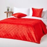 Homescapes - couvre - lit en velours matelass� terracotta � motif losanges, 200 x 200 cm