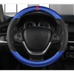 Couvre - volant en cuir pu de forme ronde en fibre de carbone et microfibre couvre - volant antid�rapant ...