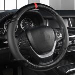 Couvre - volant en cuir pu de forme ronde en fibre de carbone et microfibre couvre - volant antid�rapant ...