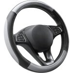 Couvre volant gris et noir microfibre cuir diam�tre m 37 - 38 cm