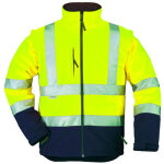 Coverguard - veste softshell taille xl jaune / marine haute visibilit� manches amovibles avec bandes ...