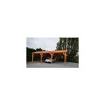 Abri deux pentes faitage dcal, 550cmx950cm, bois douglas franais, carport, auvent, abri voiture