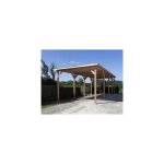 Abri toit plat, 500cmx1250cm, bois douglas franais, carport, auvent, abri camping - car