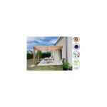 Pergolas adoss�e, 500cmx500cm, bois douglas fran�ais, carport, auvent, abri terrasse