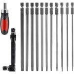 Cprosp tournevis � main sets avec 2 tournevis � cliquet magn�tique, 11pcs torx hex tige 150mm, s2 alliage ...
