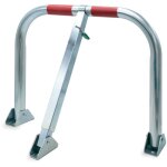 Cqfd barrire de parking rtractable acier galvanis 58x48x52 cm avec cadenas et kit de fixation