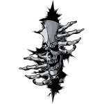 Cr�ne t�te de mort skull horreur stickers d�calque autocollant sticker pour voiture v�hicule automobile ...