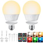 Ampoule rechargeable e27 avec tlcommande, piles de rechange pour lampes murales et de table, ampoule ...