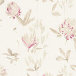 A. s. creations - papier peint fleuri moderne effet peinture tapisserie fleurie beige & rose cuisine ...