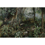 Papier peint panoramique jungle verte | tapisserie panoramique for�t verte id�ale salon | papier peint ...
