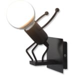 Creative belle nain lampe de murale industriel r�tro noir m�tal e27 applique murale (sauter)