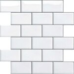 Credence adhsif pour cuisine salle de bain, faux carrelage adhsif mur blanc credence cuisine adhsif, ...