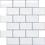 [jamais utilis�] credence adhesive pour cuisine salle de bain, faux carrelage adhesif mural blanc credence ...