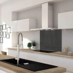 Cr�dence cuisine fond de hotte verre premium - anthracite l 90 x h 70 cm