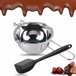 Creuset bain - marie inox 304 + spatule ? lait, beurre, chocolat