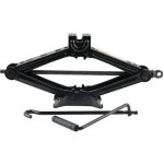 Cric � ciseaux 2 tonnes extensible 100 - 390 mm antirouille avec cl� � molette et poign�e de vitesse ...