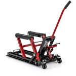 Cric hydraulique pour moto 106 x 36 x 74 - 91 cm �l�vation stable sur 3 niveaux design moderne en m�tal ...