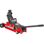 Homcom - cric hydraulique rouleur 2, 5t - hauteur de levage 80 - 360mm - acier rouge noir