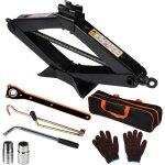 Cric losange 2, 5t pour voiture, t�te d'activit� 360�, ciseaux avec cl� 2 en 1, d�monte - roue, sacoche ...