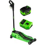 Cric rouleur hydraulique 3t sur batterie, hauteur levage max 508 mm