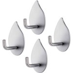 [jamais utilis�] crochet adh�sif, 4 pi�ces crochet autocollant acier inox 304 patere murale imperm�able ...