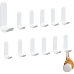 Crochet adhesif mural 12 pi�ces, patere salle de bain en acier inoxydable 304, accroche torchon cuisine ...
