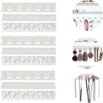 Crochets adh�sifs porte bijoux, 9pcs mur accrocher collier cintre porte - bijoux support de stockage ...
