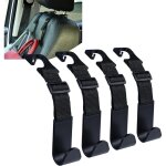 Crochets d'appuit�te noirs r�glables pour voiture, lot de 4, organiseur de dossier de si�ge de v�hicule, ...