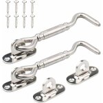 Crochet de cabine, 2 pack acier inoxydable abri de verrouillage 4 pouces portail loquet pour verrou fentre ...
