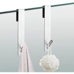Crochets de douche, lot de 2 crochets pour paroi de douche sans per�age avec protection en mousse, crochets ...