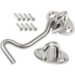 Crochet et ?illet de verrouillage, crochet de porte en acier inoxydable, verrou  ?il, crochet de verrouillage ...