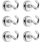 Crochets magn�tiques, crochet aimants, puissant aimant n�odyme force d'attraction de 5. 5 kg (6 pack) ...
