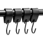 [jamais utilis�] crochets en s multifonctionnels en cuir - noir - 4 pi�ces - crochet pour manteau - pour ...