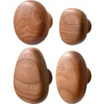 Crochets muraux en bois, 4 pi�ces pat�res en bois, crochets de porte - manteau d�coratifs muraux, cintre ...