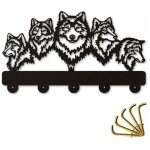 Crochet mural d�coratif mural en bois de la faune des loups de la famille wolf crochets muraux porte ...
