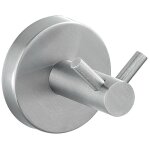 Crochet mural porte serviette duo bosio, crochet porte manteau mural, acier inox, � 5, 5x5, 5 cm, mat ...